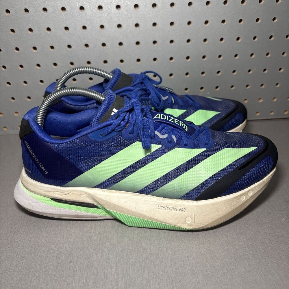 Adidas Adizero Boston 13 Running Shoes Mens Sz 9 Blue Green Lime Marathon READ